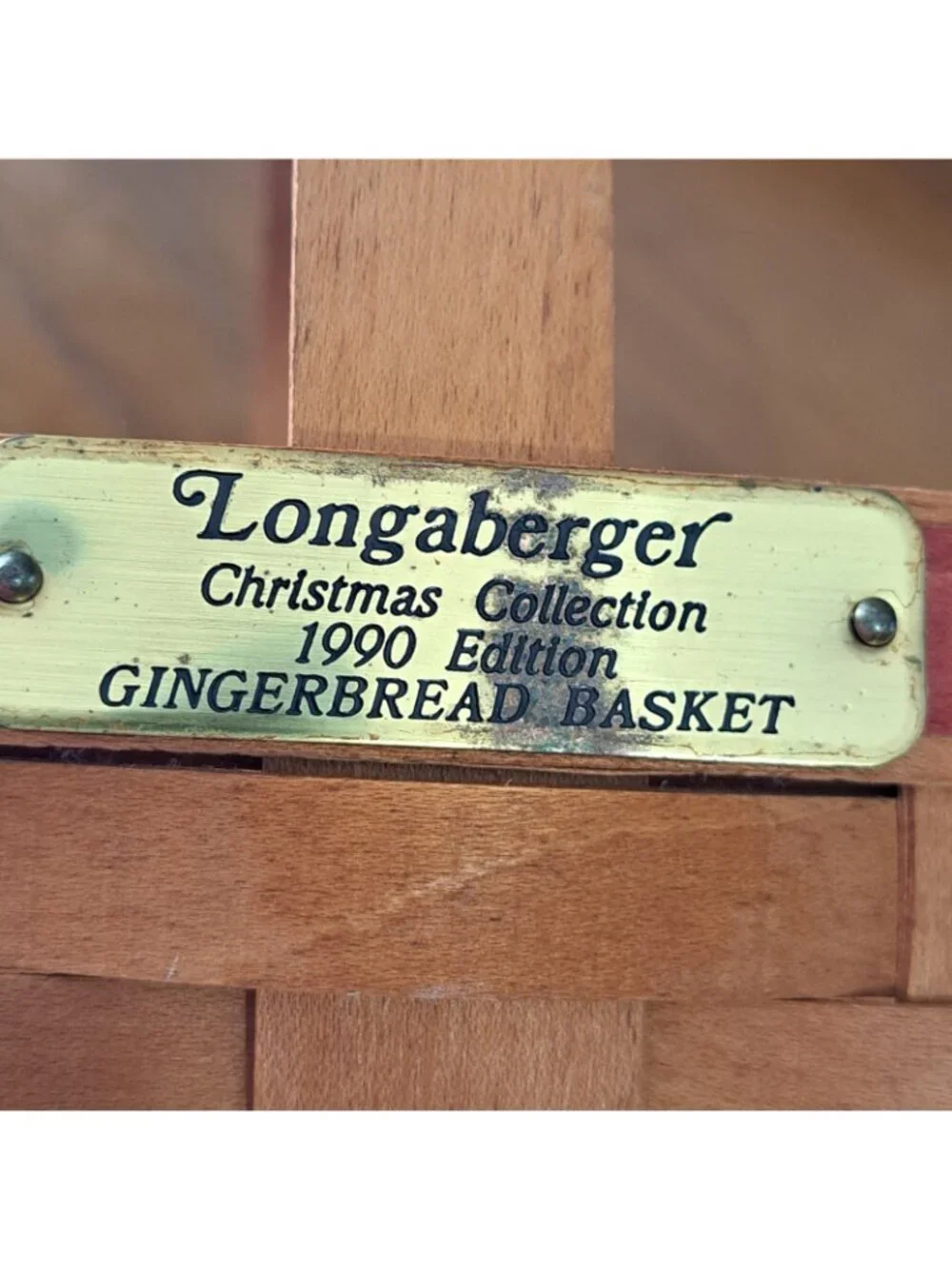 Longaberger 1990 Christmas Collection Gingerbread Basket Signed Handwoven